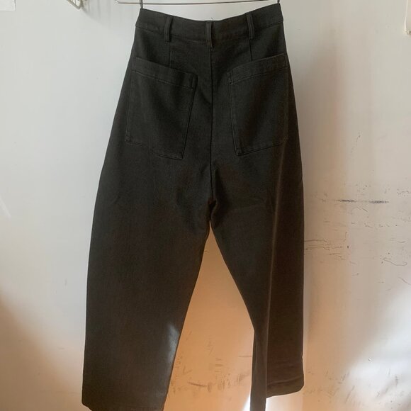 7115 by Szeki Sand-washed Tailored Curve Legged Trouser - Washed Black - Picture 5 of 9